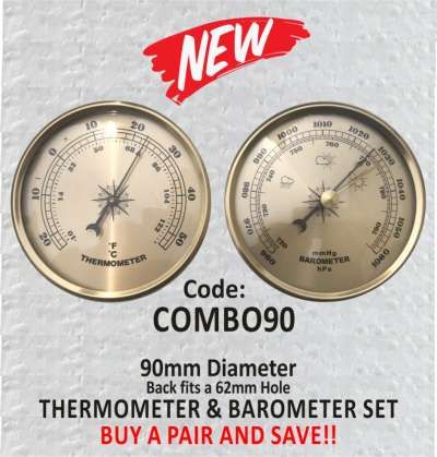 Thermometer &amp; Barometer 90mm Set